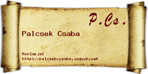 Palcsek Csaba névjegykártya