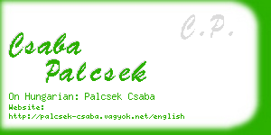 csaba palcsek business card